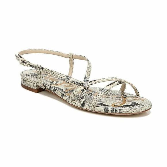 NEW Sam Edelman Teale Strappy Sandals Nude Black Women's‎ Shoes - Picture 1 of 5